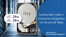 Toshiba MG11/MA11: Enterprise-Festplatten mit 24 und 28 TByte